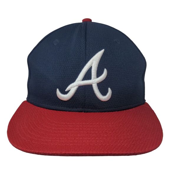 OC Sports Men's Strapback Hat Blue OSFM Embroidered Atlanta Braves Logo #8 - Picture 1 of 7